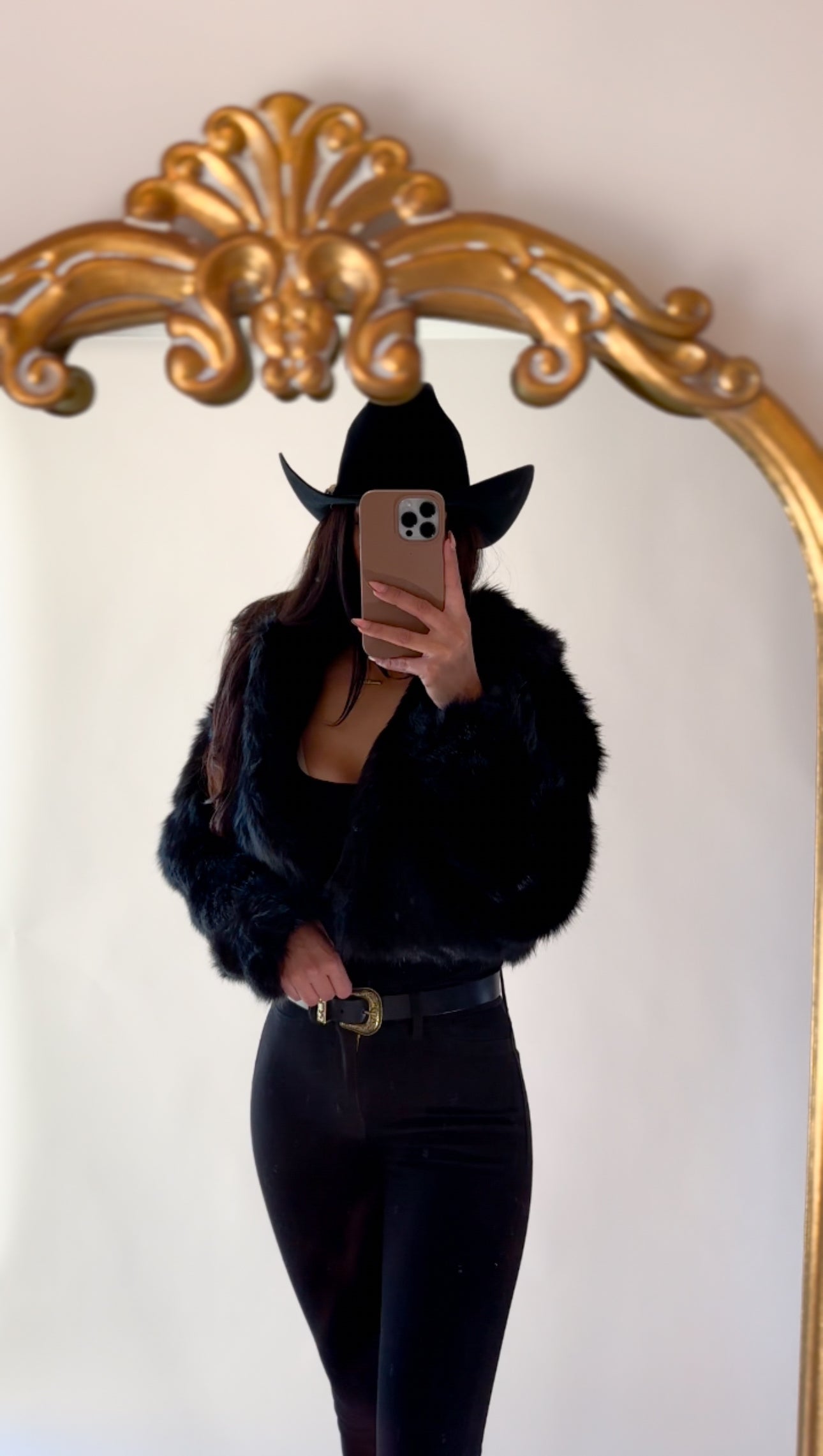 Cropped Faux Fur Coat